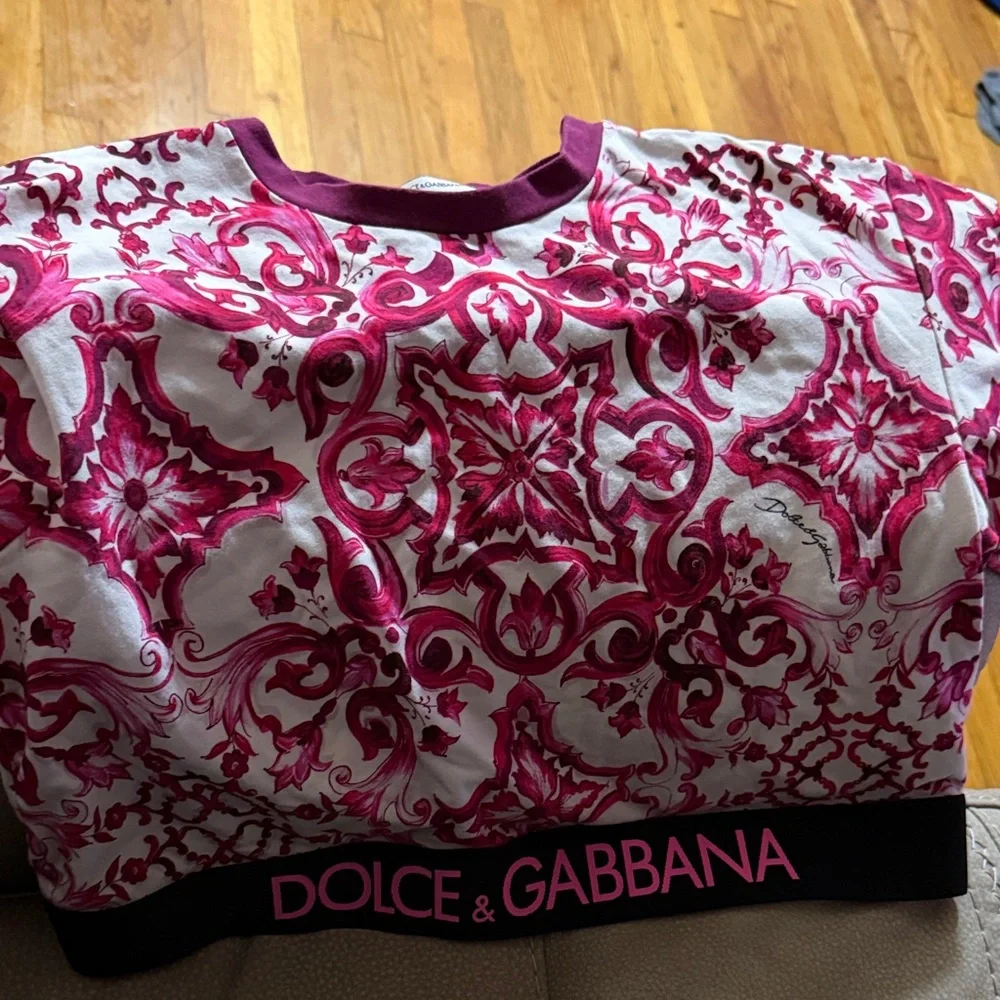 Dolce & Gabbana Fuchsia and White Baroque Top - Picture 1 of 1